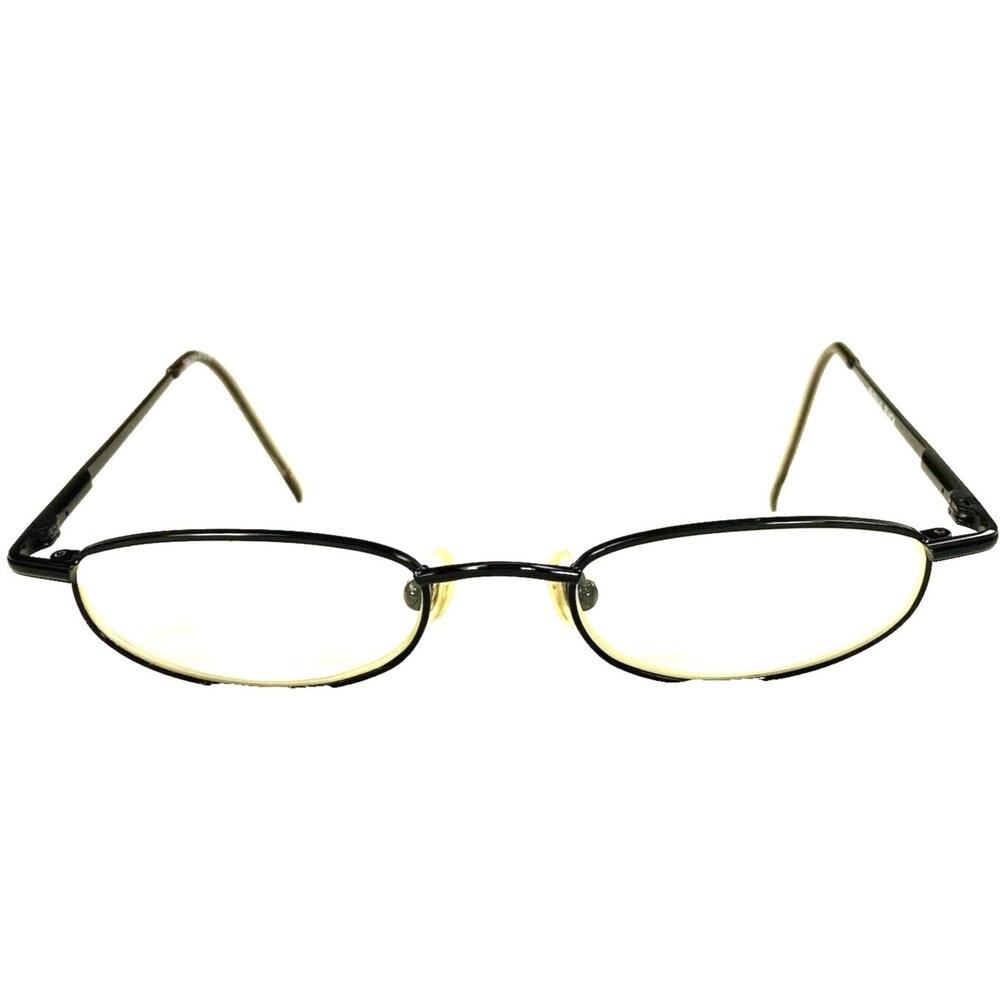 Eye Q Eyeglasses Metal Frames Oval Black SW 314 Vtg Womens Small 45 - 18 - 141
